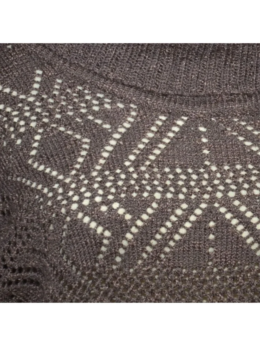 Maurices Sweater Womens L Taupe Brown Cowl Neck Pointelle Open Knit Boho